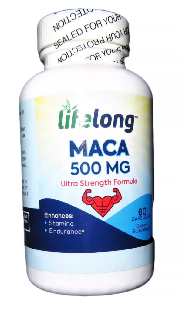 LIFELONG MACA 500 MG (ULTRA STRENGTH FORMULA) 60 CAPSULES ($43.99)