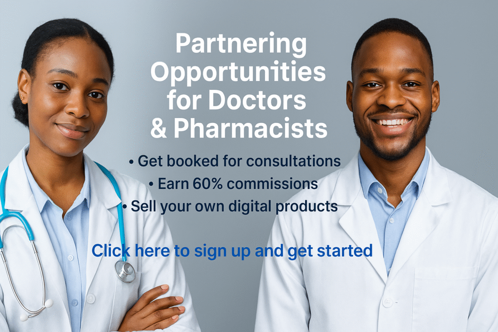 pharmacist and doctor using online booking and digital product tools