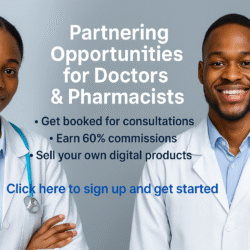 pharmacist and doctor using online booking and digital product tools