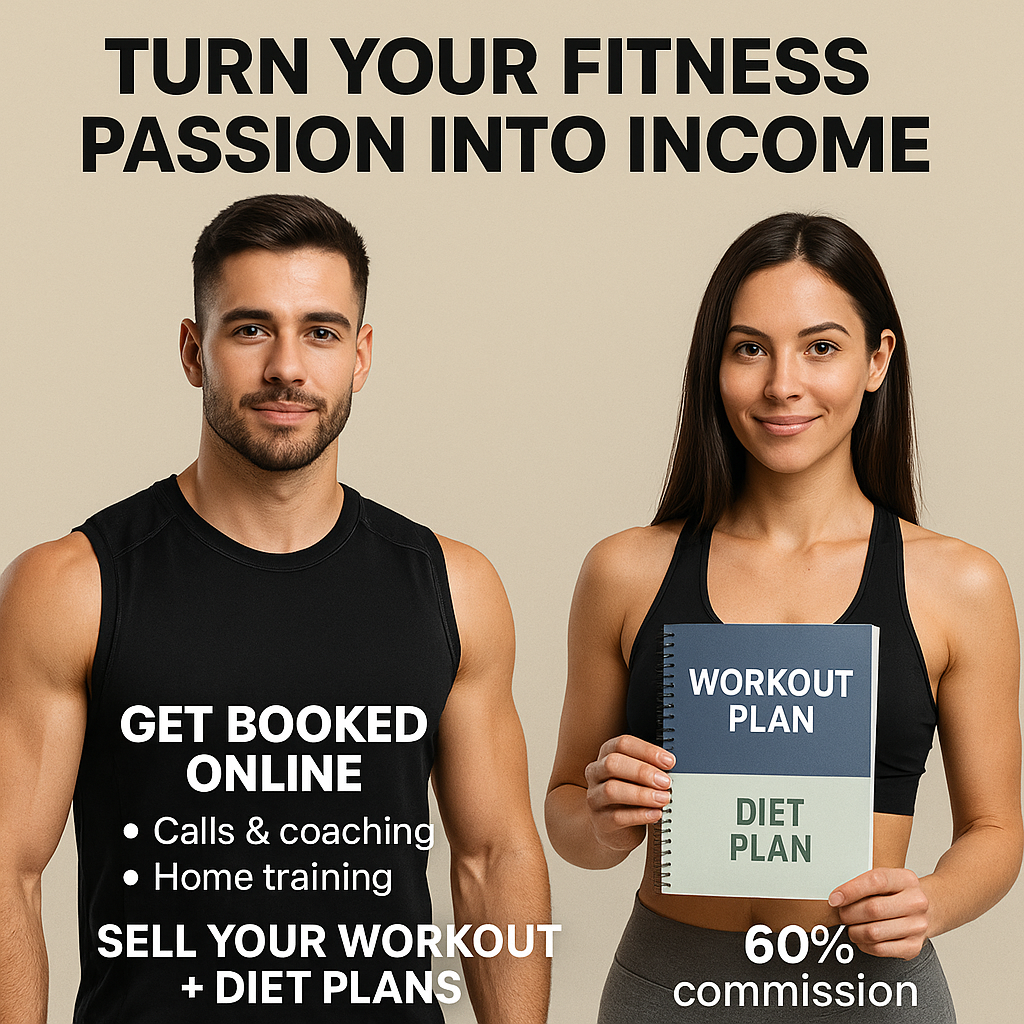fitness trainer booking and 60 percent commission program