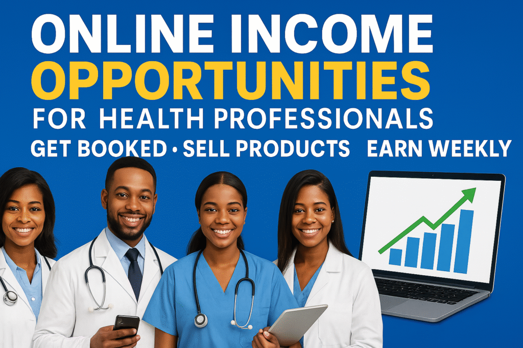 Online Income for Health Professionals: Book Clients, Sell Digital Guides & Earn 60% Weekly