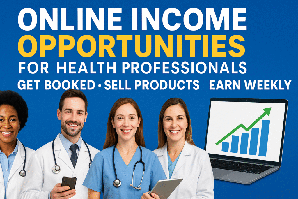 Online Income for Health Professionals: Book Clients, Sell Digital Guides & Earn 60% Weekly