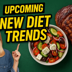 Colorful plates featuring Mediterranean, carnivore, and plant-based meals representing the top diet trends of 2025.