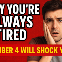 A man or woman lying on a couch, bed, or desk looking tired or drained